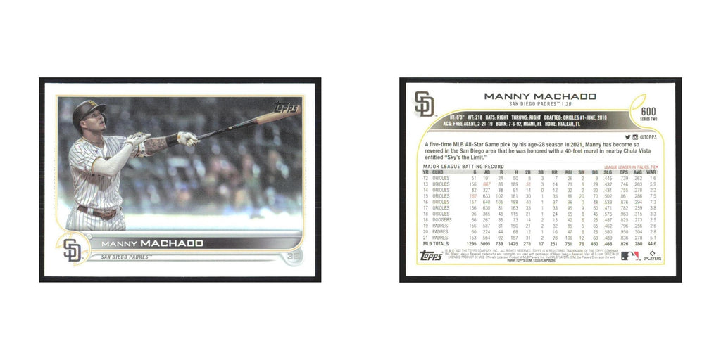 2022 Topps Manny Machado Padres #600