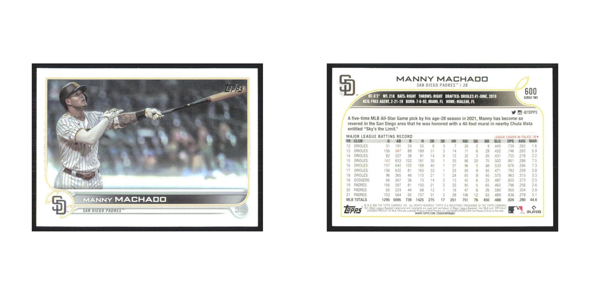2022 Topps Manny Machado Padres #600