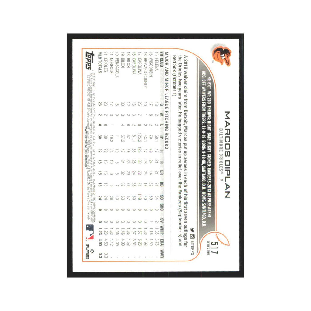 2022 Topps Marcos Diplan RC Orioles #517