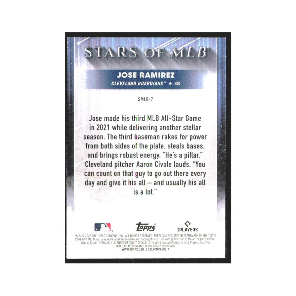 2022 Topps Jose Ramirez Guardians #SMLB-7
