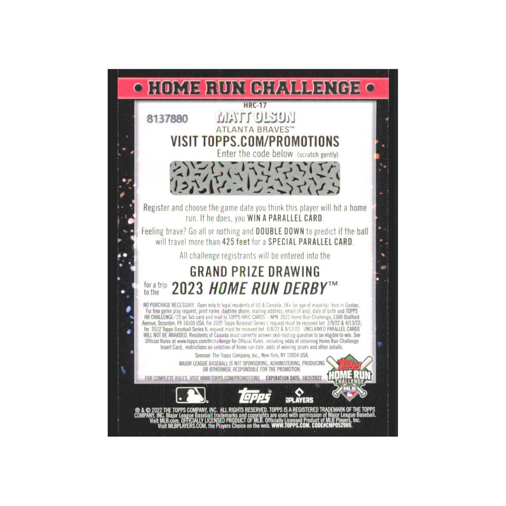 2022 Topps Matt Olson Braves #HRC-17