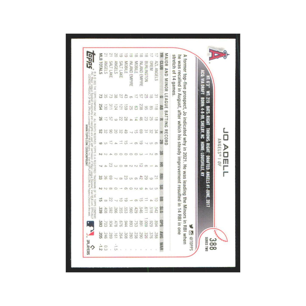 2022 Topps Jo Adell Angels #388