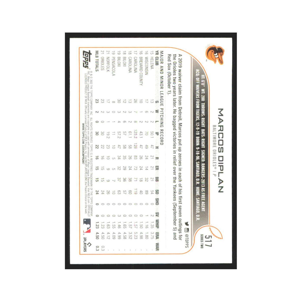 2022 Topps Marcos Diplan RC Orioles #517