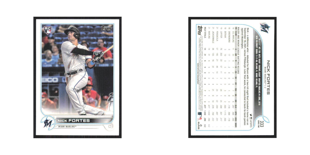 2022 Topps Nick Fortes RC Marlins #333