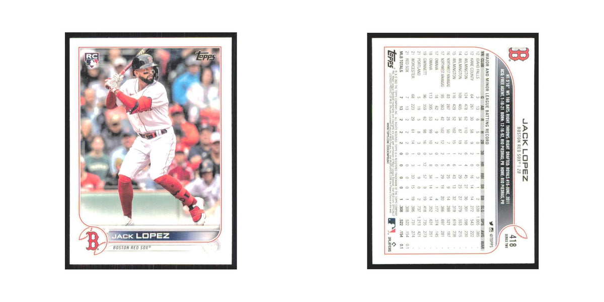 2022 Topps Jack Lopez RC Red Sox #418
