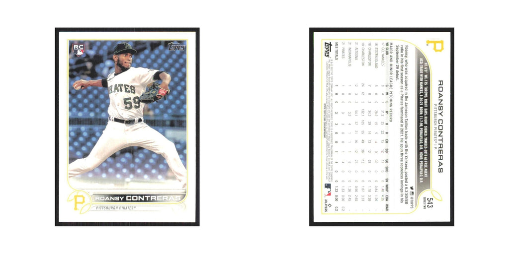 2022 Topps Roansy Contreras RC Pirates #543