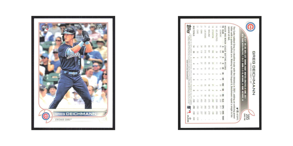 2022 Topps Greg Deichmann RC Cubs #395