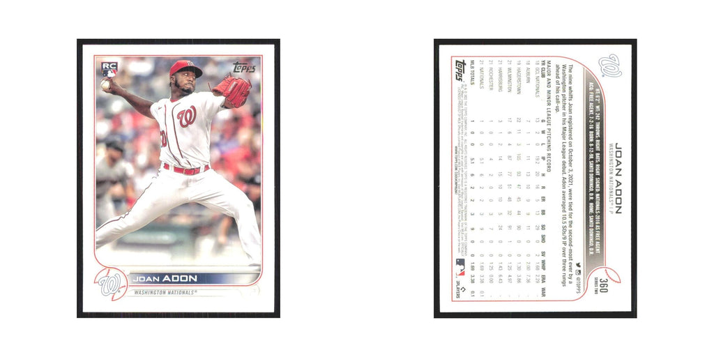 2022 Topps Joan Adon RC Nationals #360