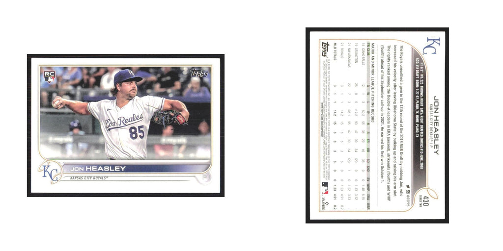 2022 Topps Jon Heasley RC Royals #430