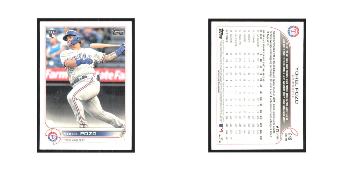 2022 Topps Yohel Pozo RC Rangers #649