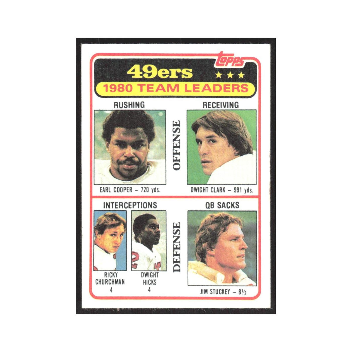 1981 Earl Cooper/Dwight Clark/Ricky Churchman/Dwight Hicks/Jim Stuckey 49ers