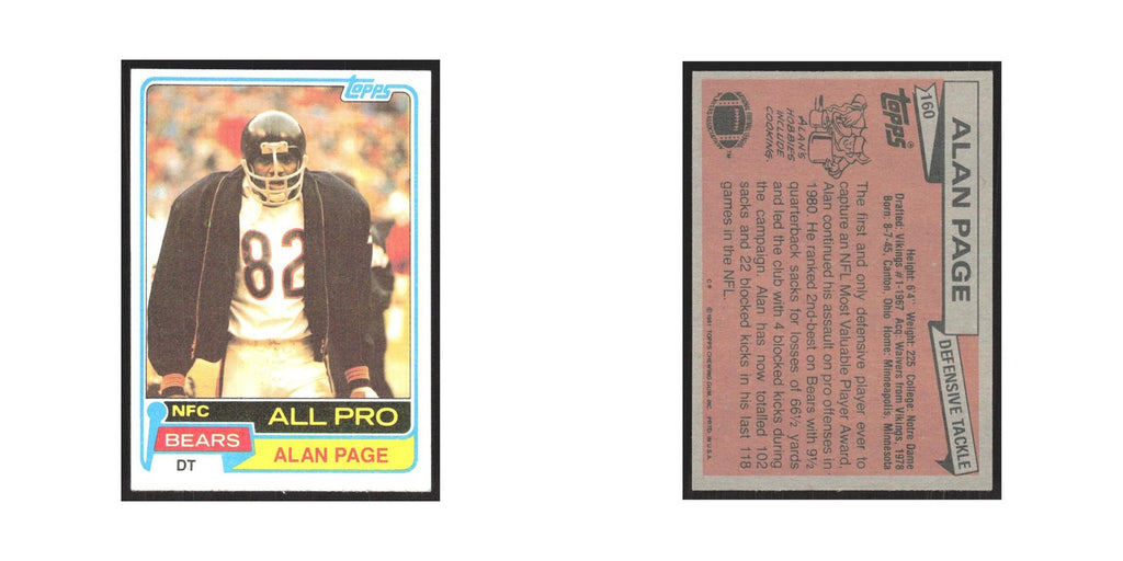 1981 Topps Alan Page Bears #160.0
