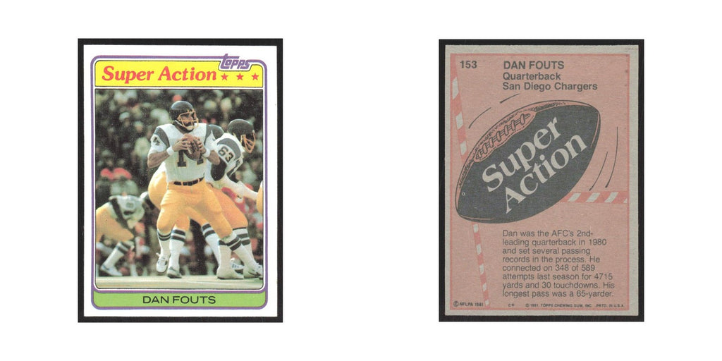 1981 Topps Dan Fouts San Diego Chargers #153.0
