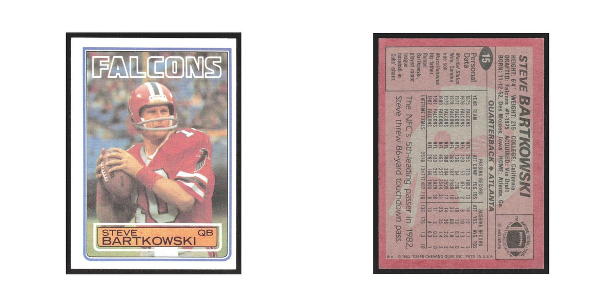 1983 Topps Steve Bartkowski Falcons #15