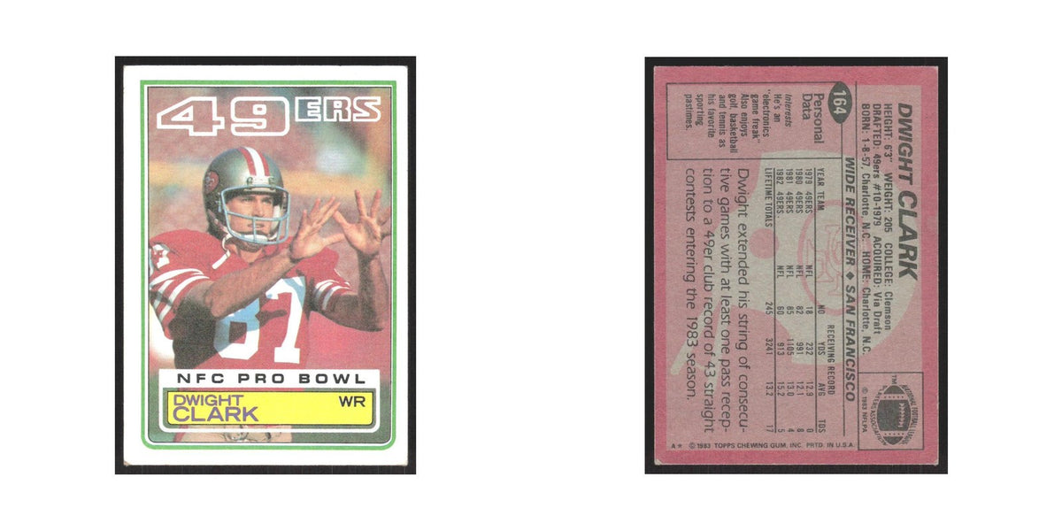 1983 Topps Dwight Clark 49ers #164.0