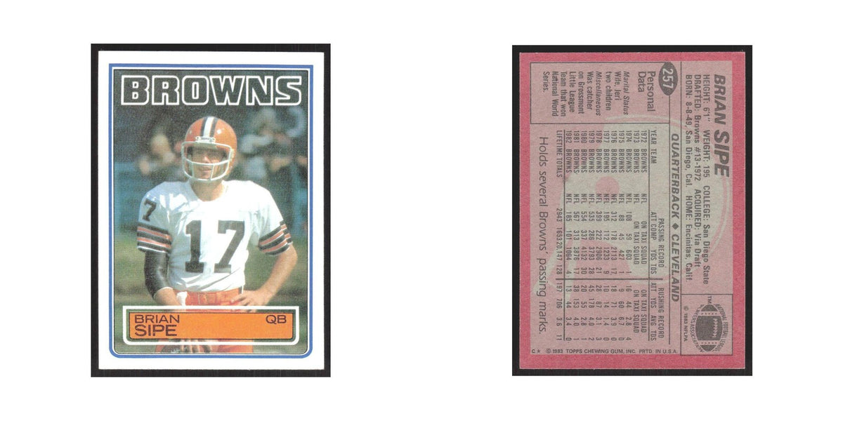1983 Topps Brian Sipe Browns #257