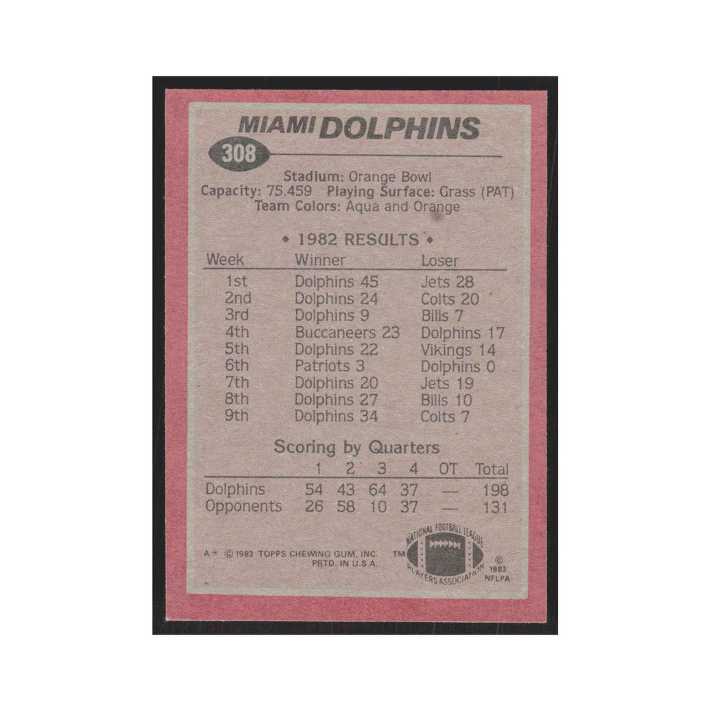 1983 Topps Andra Franklin Dolphins #308