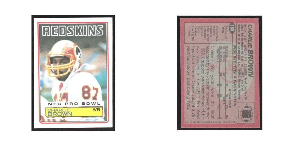1983 Topps Charlie Brown Redskins #188