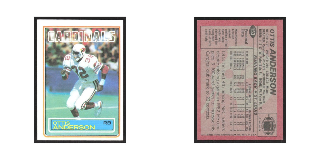 1983 Topps Ottis Anderson Cardinals #153