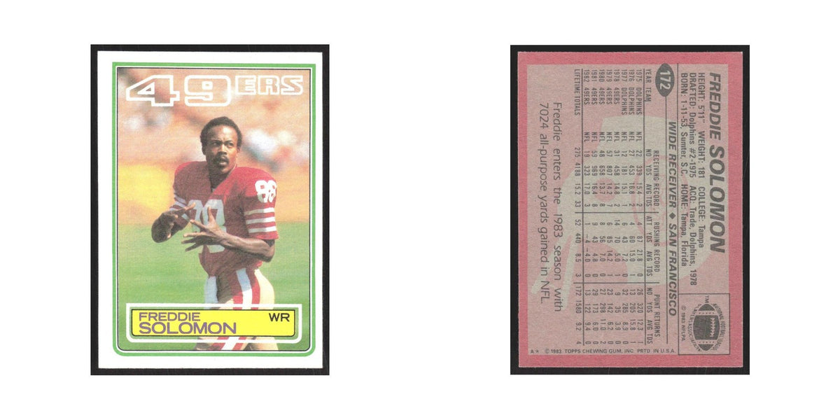 1983 Topps Freddie Solomon 49ers #172