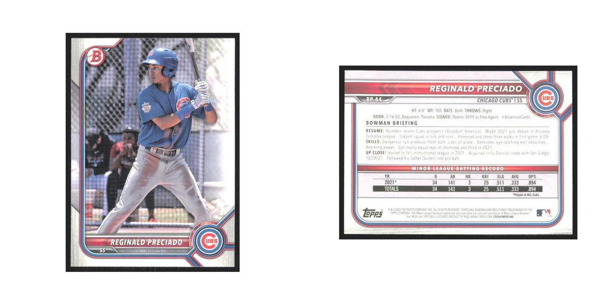 2022 Bowman Prospects Reginald Preciado Cubs #BP-44