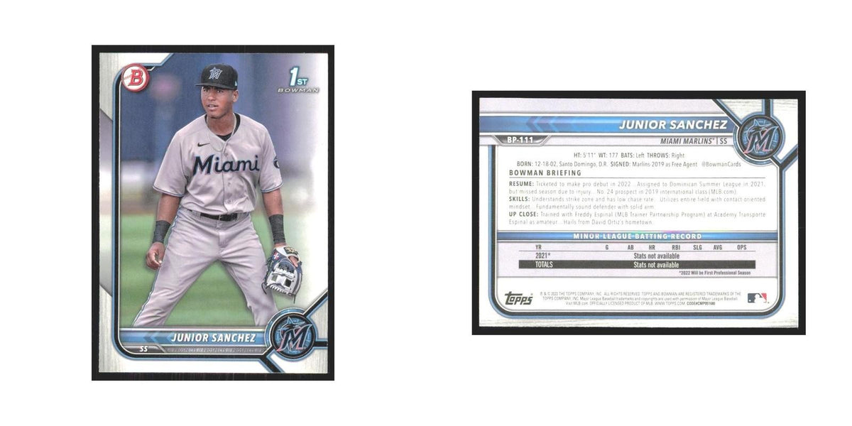 2022 Bowman Prospects Junior Sanchez Marlins #BP-111