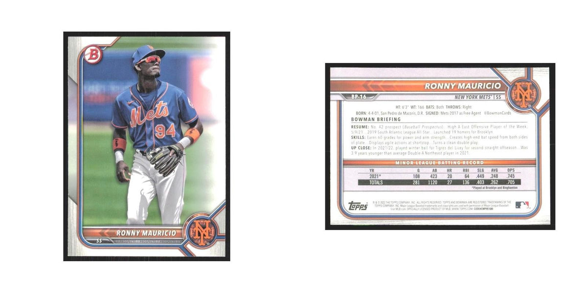 2022 Bowman Prospects Ronny Mauricio Mets #BP-16