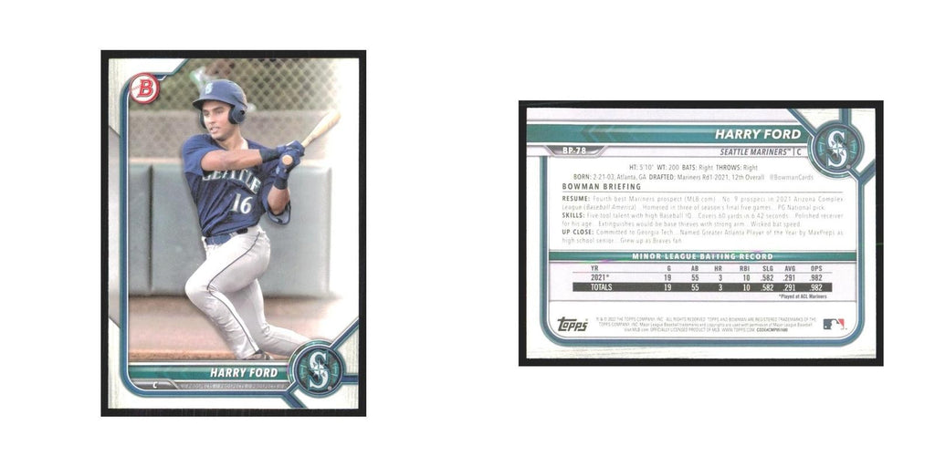 2022 Bowman Prospects Harry Ford Mariners #BP-78