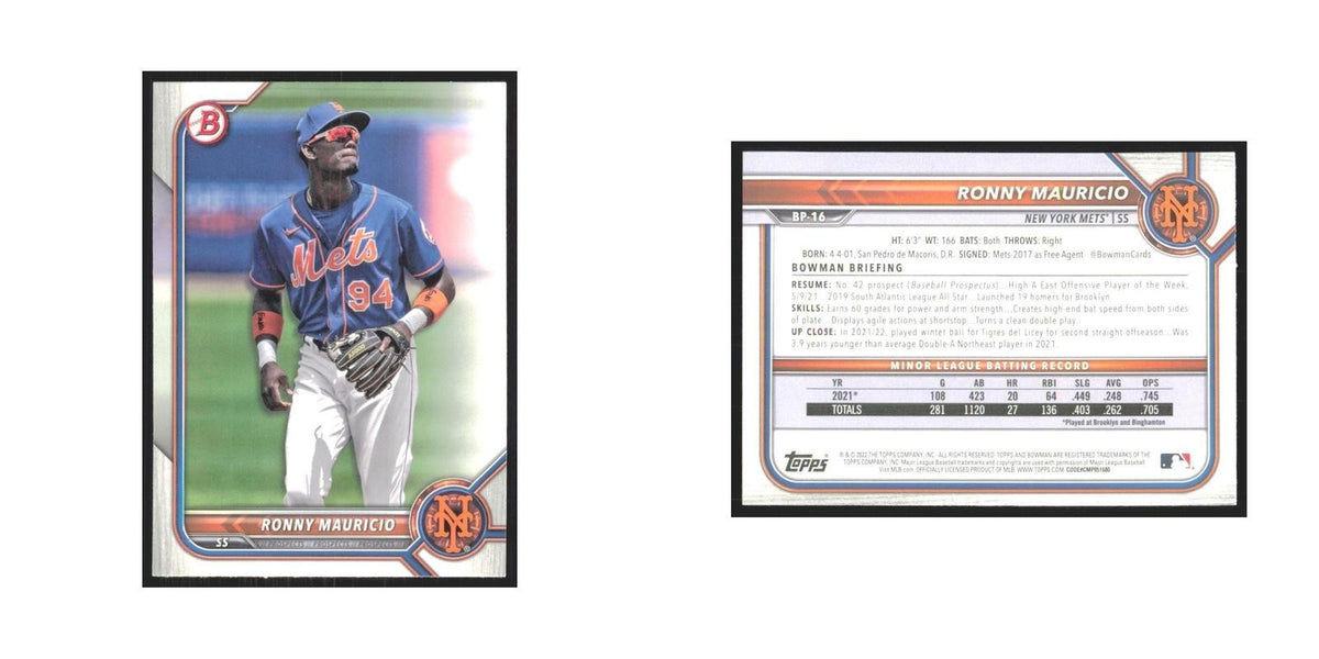 2022 Bowman Prospects Ronny Mauricio Mets #BP-16