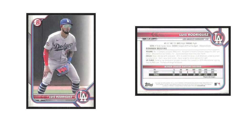 2022 Bowman Prospects Luis Rodriguez Dodgers #BP-47