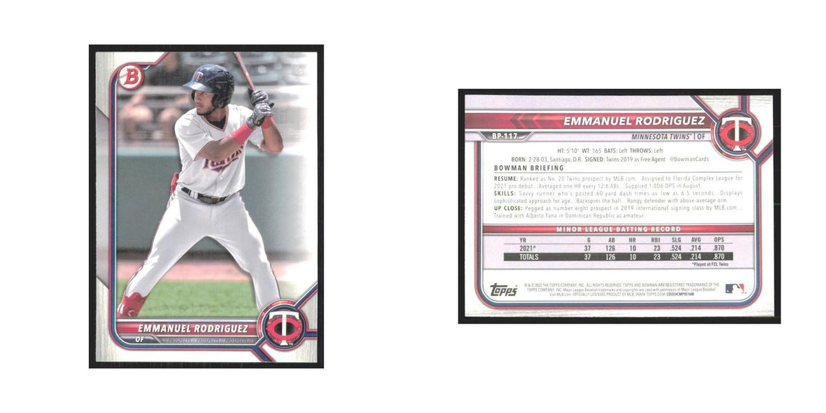 2022 Bowman Prospects Emmanuel Rodriguez Twins #BP-117