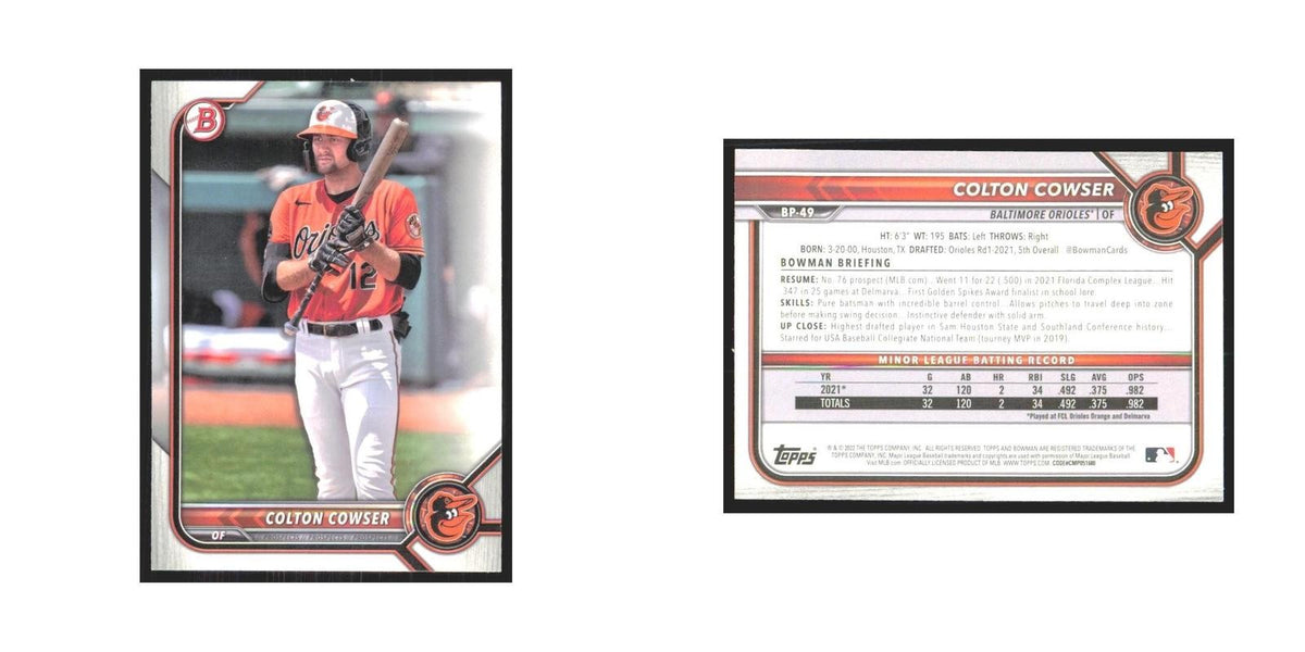 2022 Bowman Prospects Colton Cowser Orioles #BP-49