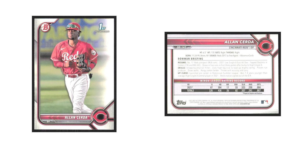 2022 Bowman Prospects Allan Cerda Reds #BP-142