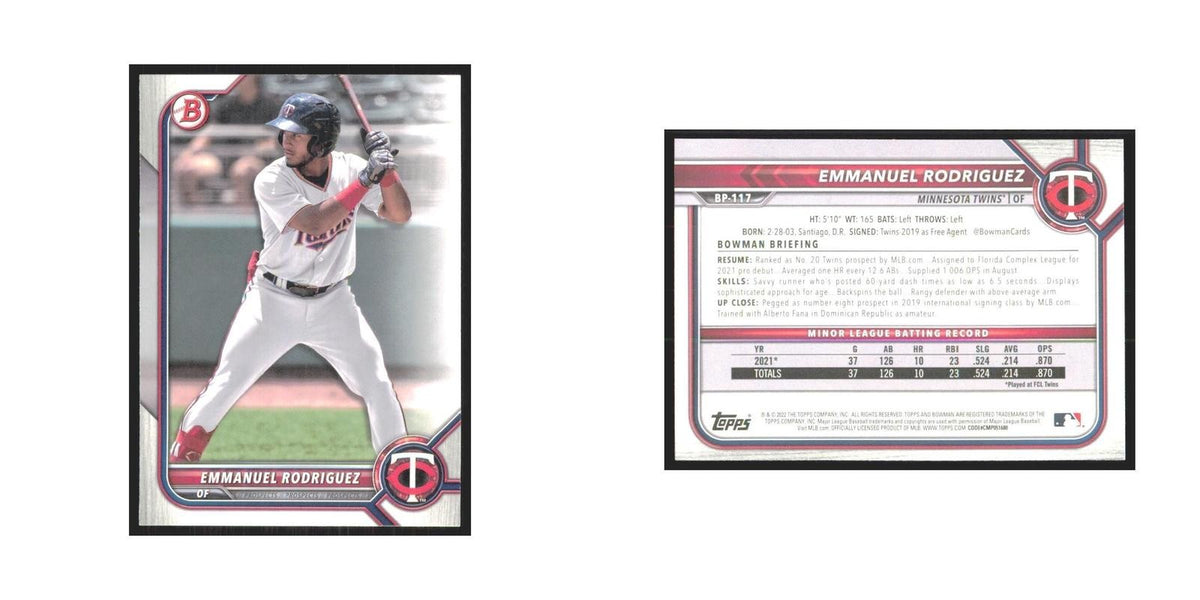 2022 Bowman Prospects Emmanuel Rodriguez Twins #BP-117