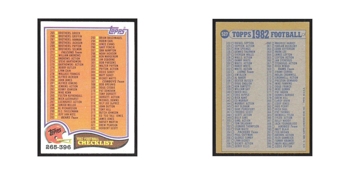 1982 Topps Checklist 265-396 #527.0
