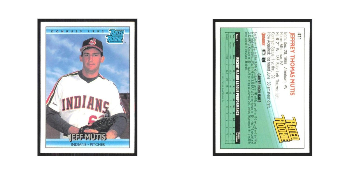 1992 Donruss Jeff Mutis RC Indians #411