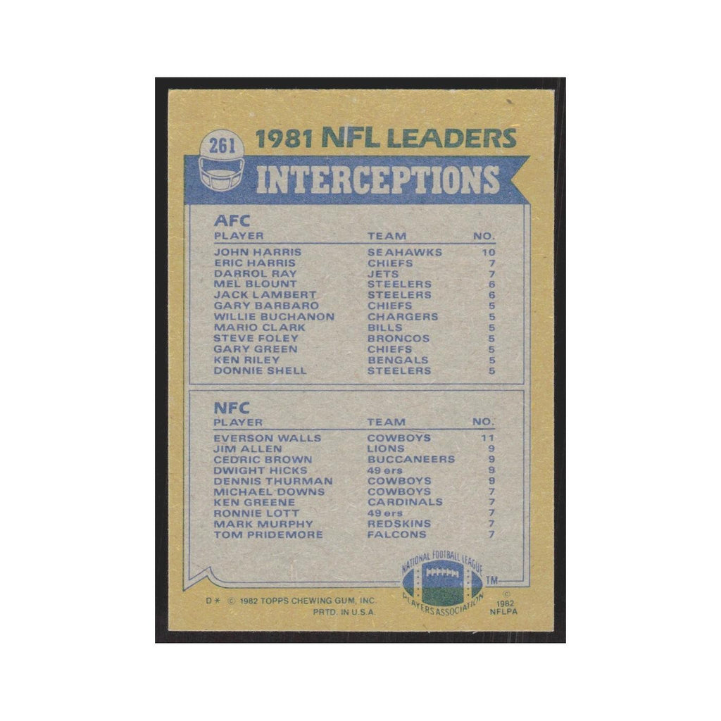 1982 Topps John Harris/Everson Walls Seattle Seahawks/Dallas Cowboys #261