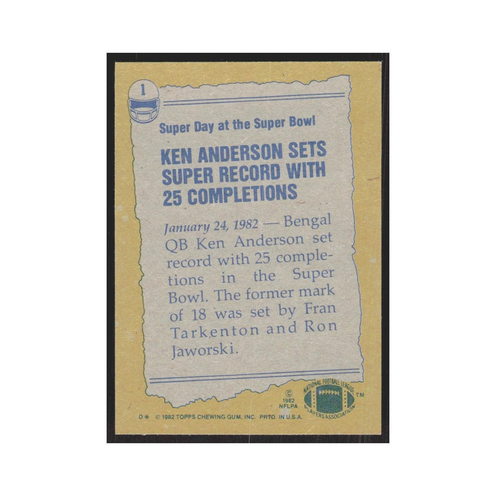 1982 Topps Ken Anderson Bengals #1