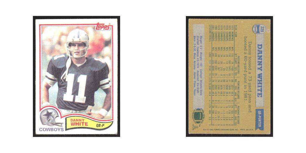 1982 Topps Danny White Cowboys #329