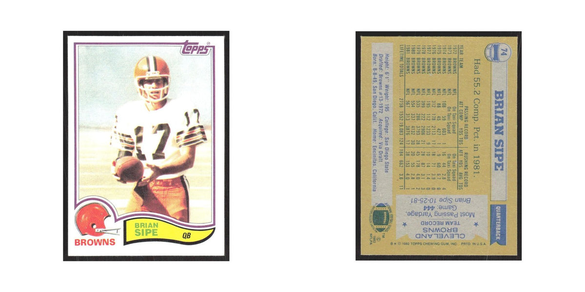 1982 Topps Brian Sipe Browns #74