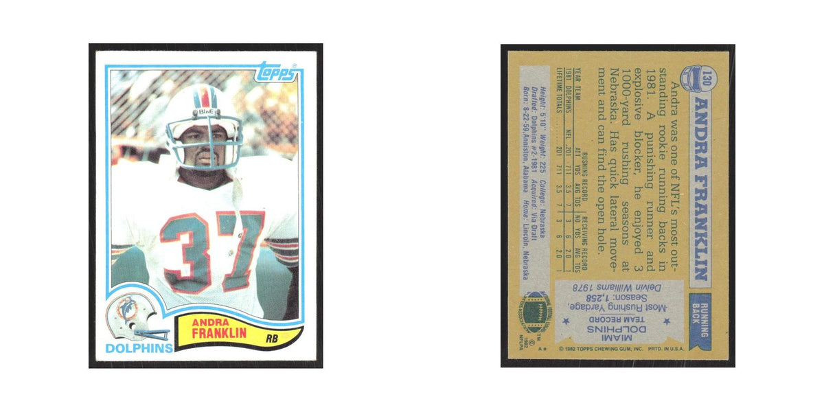 1982 Topps Andra Franklin Dolphins #130
