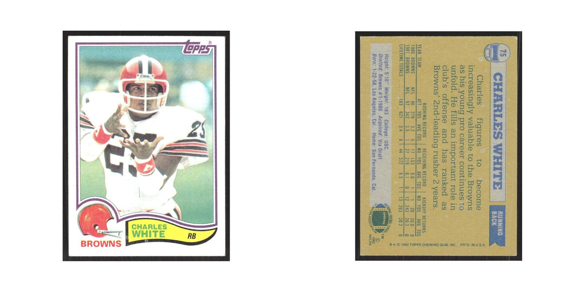 1982 Topps Charles White Browns #75