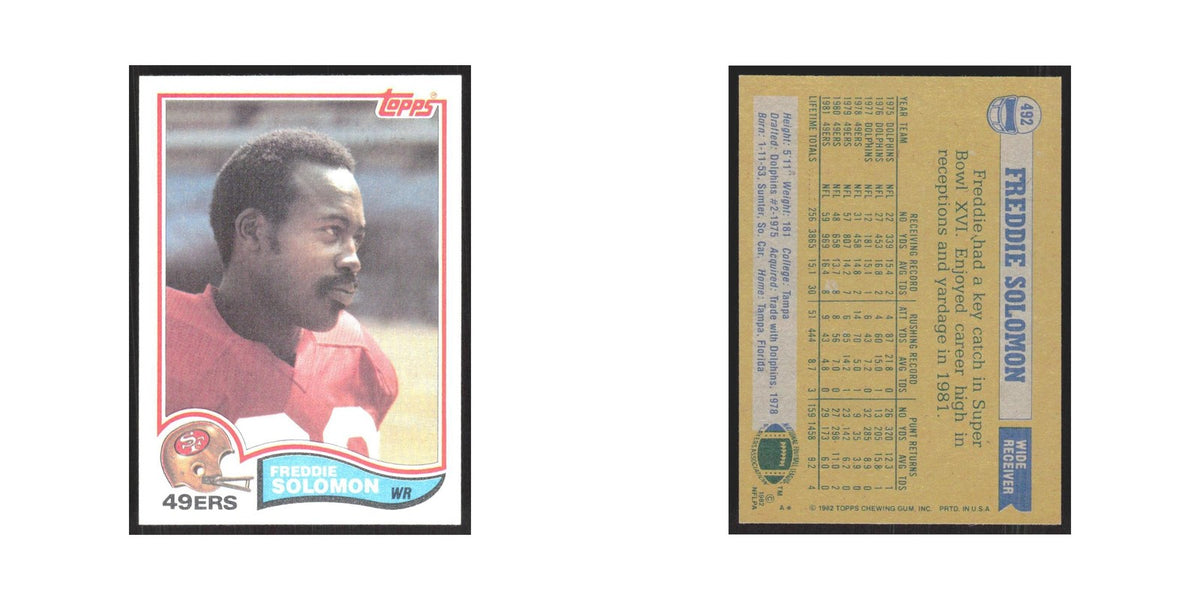 1982 Topps Freddie Solomon 49ers #492