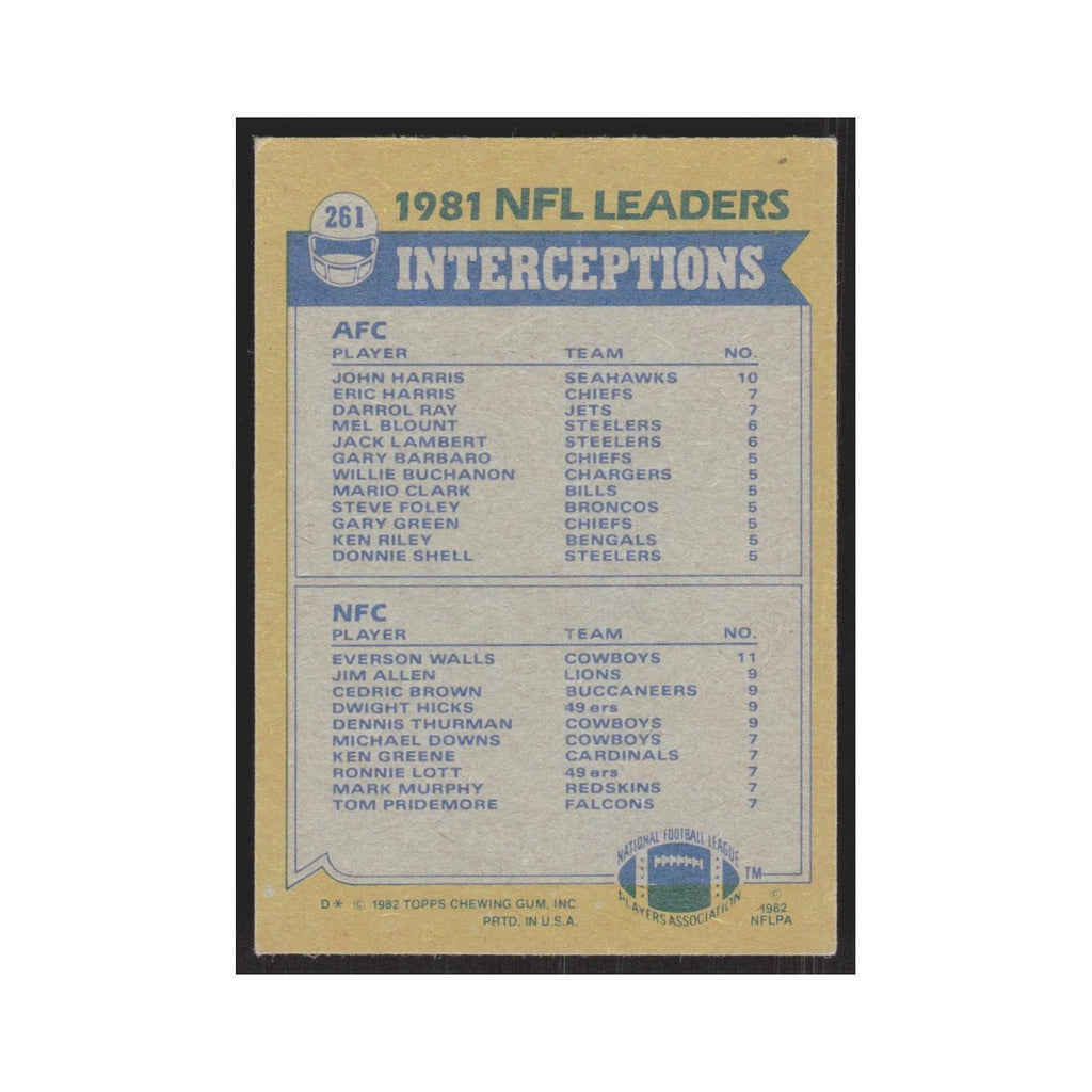 1982 Topps John Harris/Everson Walls Seattle Seahawks/Dallas Cowboys #261