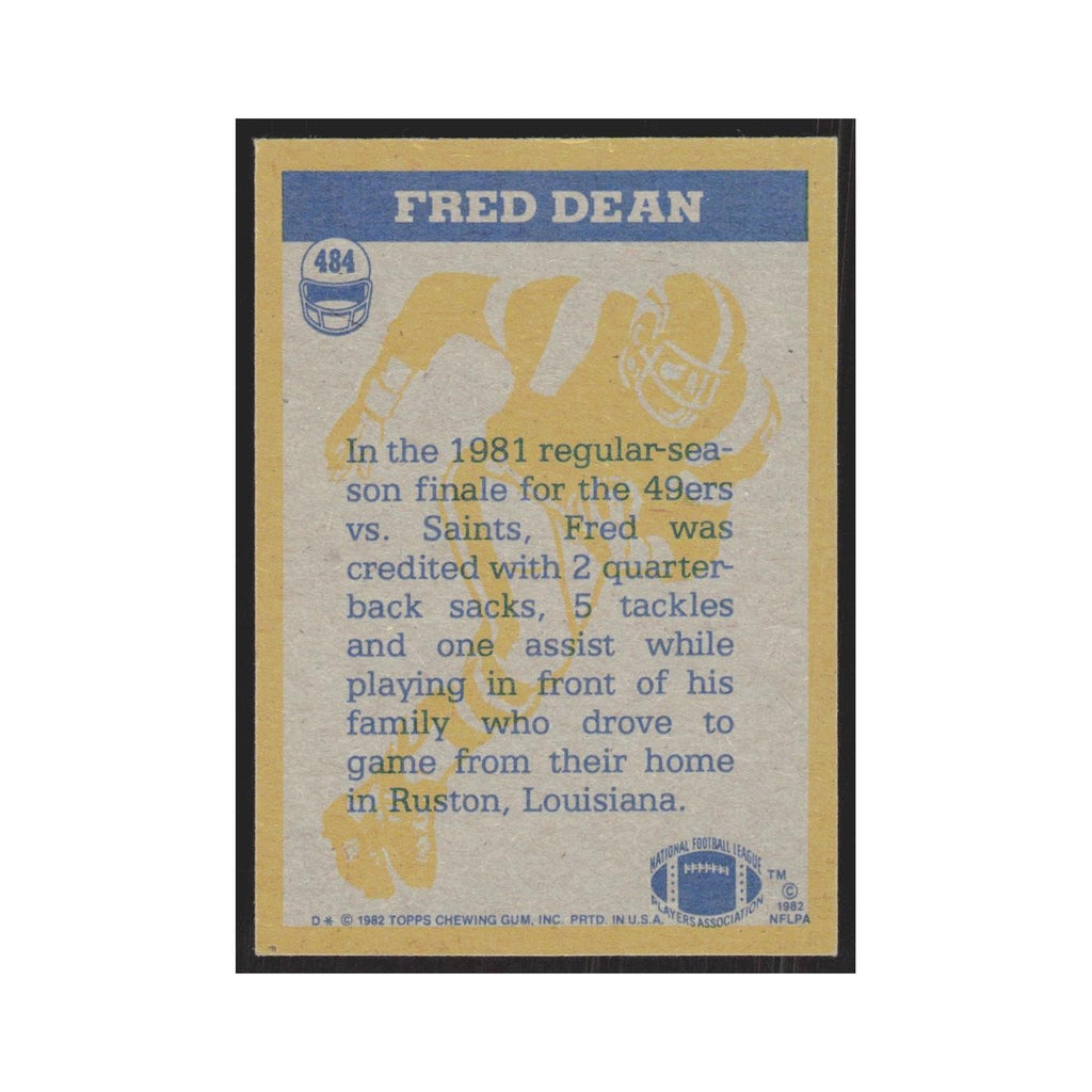 1982 Topps Fred Dean 49ers #484