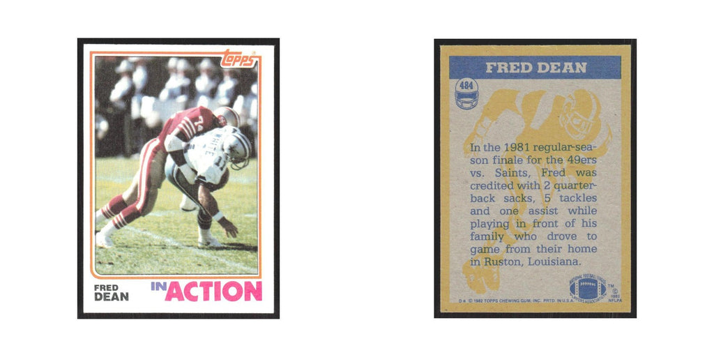 1982 Topps Fred Dean 49ers #484