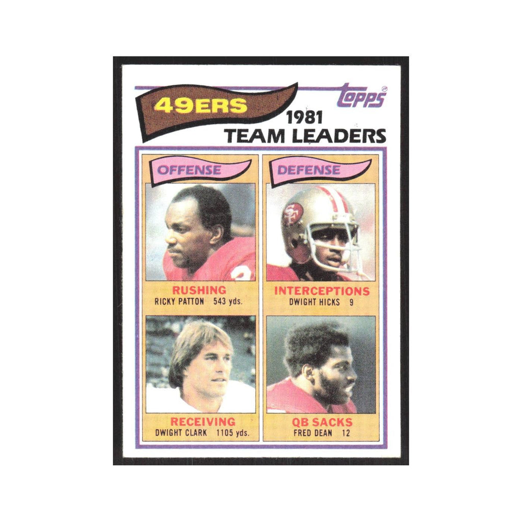 1982 Topps Ricky Patton/Dwight Hicks/Dwight Clark/Fred Dean 49ers #477