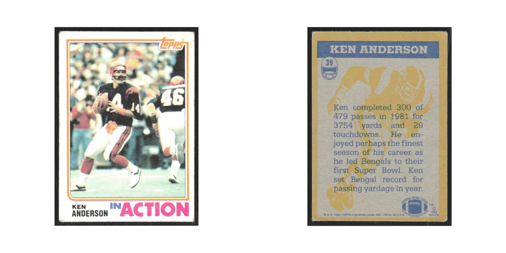 1982 Topps Ken Anderson Bengals #39