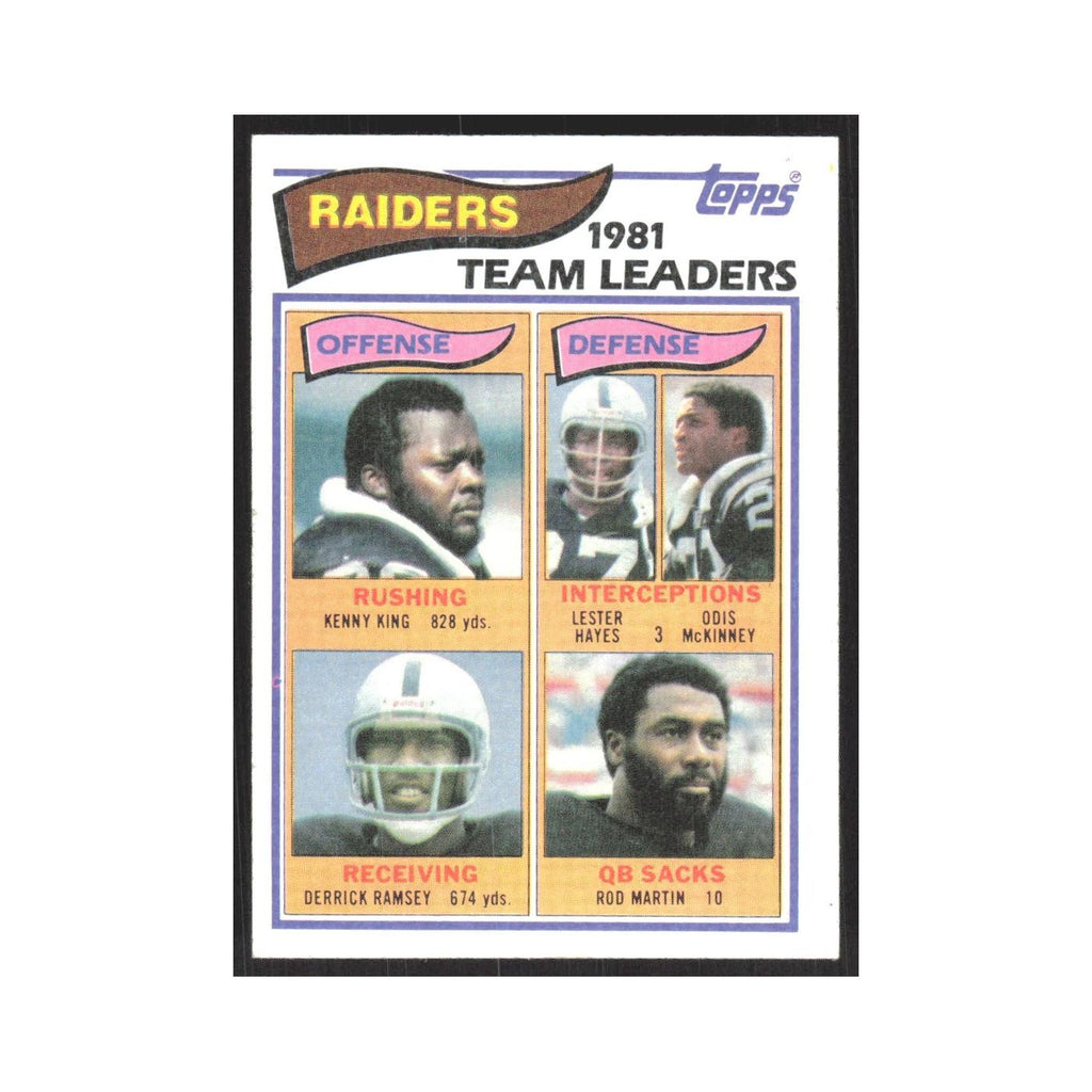 1982 Kenny King/Lester Hayes/Odis McKinney/Derrick Ramsey/Rod Martin Raiders
