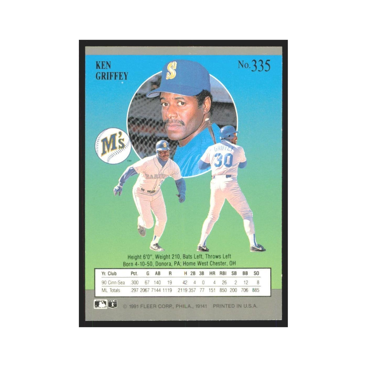 1991 Fleer Ultra Ken Griffey Sr. Mariners #335
